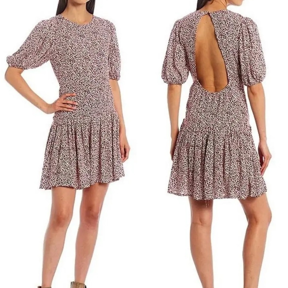 Free People Balloon Sleeve Open Back Dress XS